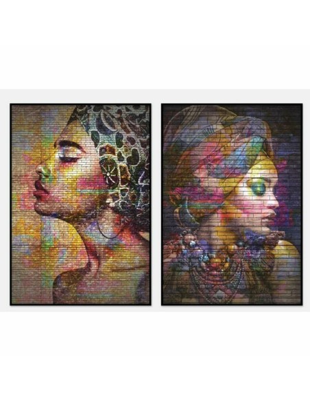 Toile DKD Home Decor Colonial Africaine (40 x 3,5 x 55 cm) (2 Unités)