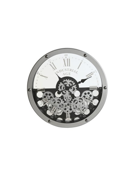 Horloge Murale Home ESPRIT Noir Argenté Métal Verre Engrenage 52 x 8,5 x 52 cm