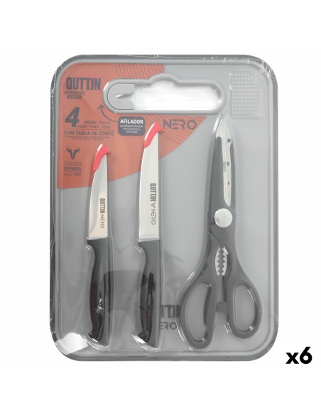 Ensemble de Couteaux Quttin Nero 4 Pièces (6 Unités)