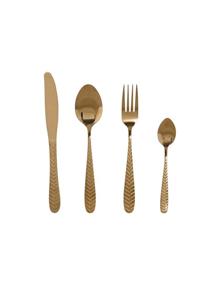 Couverts Home ESPRIT Doré Acier inoxydable 2 x 0,4 x 22,5 cm 16 Pièces