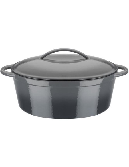 Cocotte fonte massive - GSW - GREY SHADOW - 33 x 25 cm - Ovale - Induction - Gris – GSW (Cocotte) | STORE PRO SHOP 
