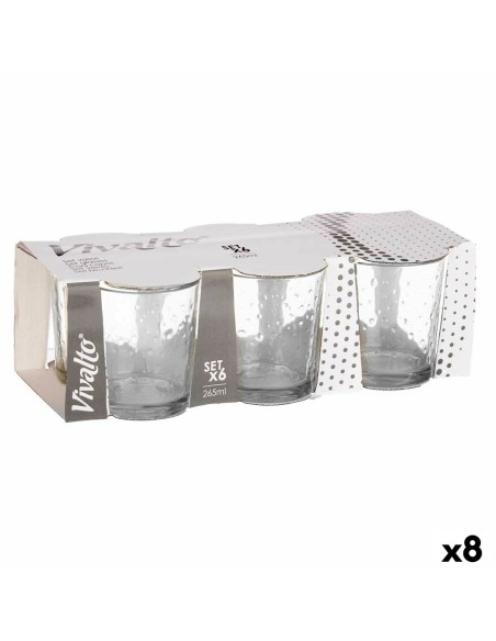 Set de Verres Points Transparent verre 265 ml (8 Unités) – VIVALTO (Verres En Assortiment - Melange De Verres) | STORE PRO SHOP 