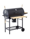 Barbecue a charbon MIKE - 2 grilles acier chromé - Surface de cuisson : 71 x 35 cm - Noir