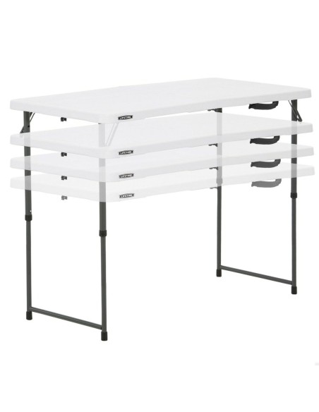 Table Piable Lifetime Blanc 122 x 91,5 x 61 cm Acier HDPE –  (Salon De Jardin - Ensemble Table Chaise Fauteuil De Jar) | STORE PRO SHOP 