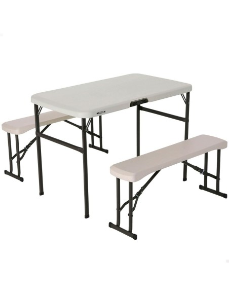 Table Piable Lifetime Crème 106,5 x 73,5 x 61 cm Acier Plastique –  (Salon De Jardin - Ensemble Table Chaise Fauteuil De Jar) | STORE PRO SHOP 