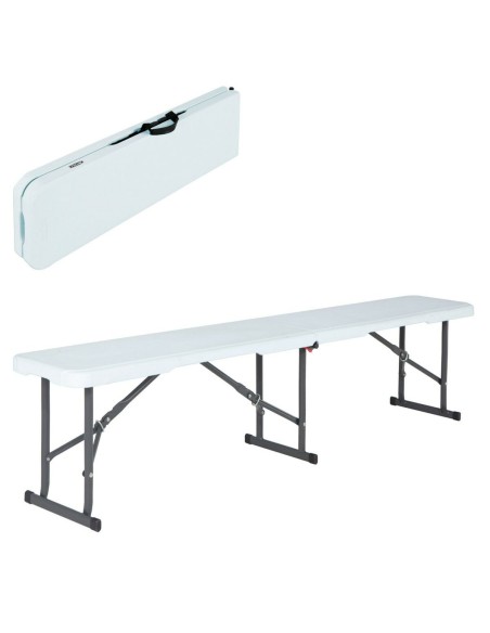 Banc Lifetime Blanc Pliable 183 x 42 x 29 cm –  (Salon De Jardin - Ensemble Table Chaise Fauteuil De Jar) | STORE PRO SHOP 