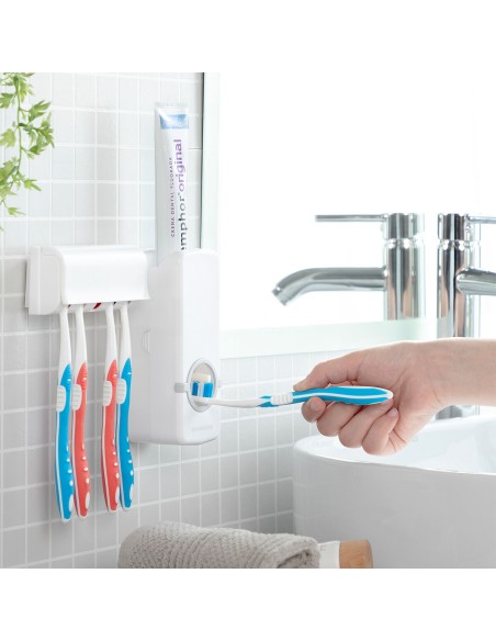 Distributeur de Dentifrice avec Porte Brosse à Dents Diseeth InnovaGoods – INNOVAGOODS (Robinetterie De Salle De Bain) | STORE PRO SHOP 