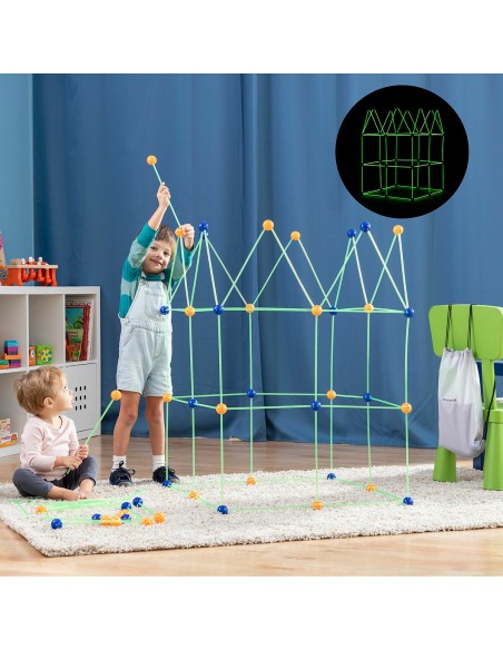 Kit de Construction de Fort pour Enfants Builkitt InnovaGoods 155 Pièces – INNOVAGOODS (Puzzle) | STORE PRO SHOP 