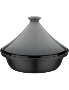 Tajine fonte massive - GSW - 30 x 22 cm - Couvercle céramique - Induction - Gris