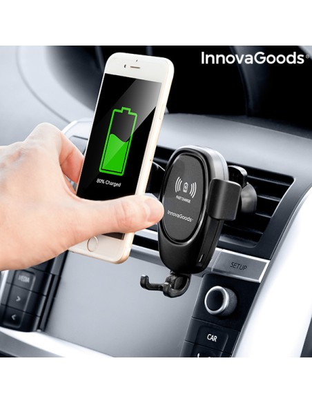 Support pour téléphone portable avec chargeur de voiture sans fil Wolder InnovaGoods – INNOVAGOODS (Fixation Telephone - Support Telephone) | STORE PRO SHOP 