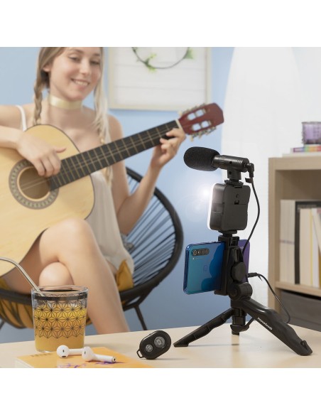 Kit Vlogging avec Lumière, Micro y Télécommande Plodni InnovaGoods 6 Pièces – INNOVAGOODS (Film De Protection Telephone - Verre De Protection Tele) | STORE PRO SHOP 