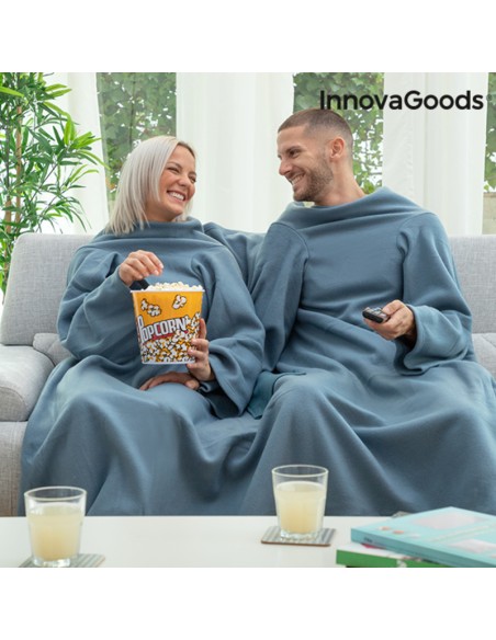Couverture à Manche Double avec Poche Centrale Doublanket InnovaGoods – INNOVAGOODS (Pyjamas, Ensembles De Nuit) | STORE PRO SHOP 