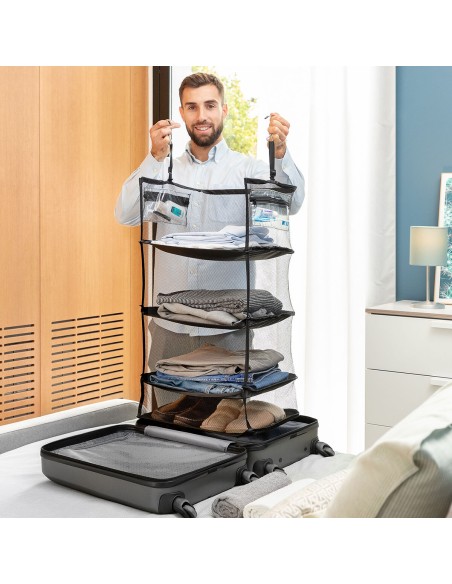 Etagère de rangement pliable portative pour bagages Sleekbag InnovaGoods – INNOVAGOODS (Valise Ou Bagage Vendu Seul) | STORE PRO SHOP 