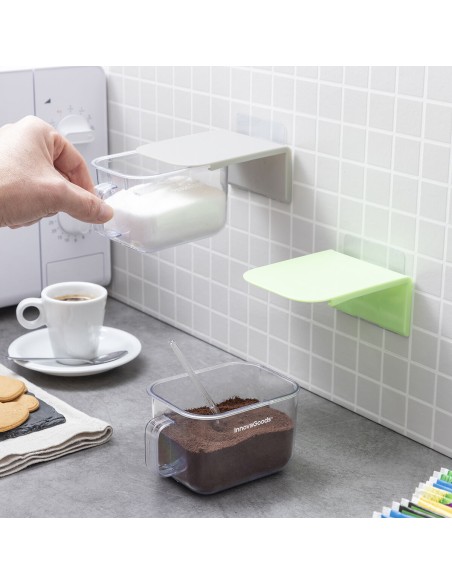 Récipients de Cuisine Adhésifs Amovibles Handstore InnovaGoods Pack de 2 unités – INNOVAGOODS (Sel - Poivre - Moutarde) | STORE PRO SHOP 