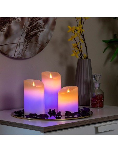 Bougies LED Multicolores Effet Flamme avec Télécommande Lendles InnovaGoods 3 Unités – INNOVAGOODS (Bougeoir - Chandelier) | STORE PRO SHOP 