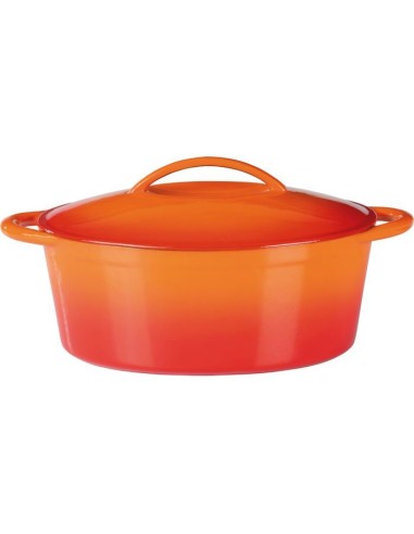 Cocotte en fonte massve - GSW - 33 x 25 cm- Orange - Ovale - Induction – AUCUNE (Cocotte) | STORE PRO SHOP 