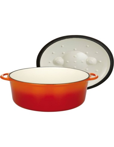 Cocotte en fonte massve - GSW - 33 x 25 cm- Orange - Ovale - Induction – AUCUNE (Cocotte) | STORE PRO SHOP 
