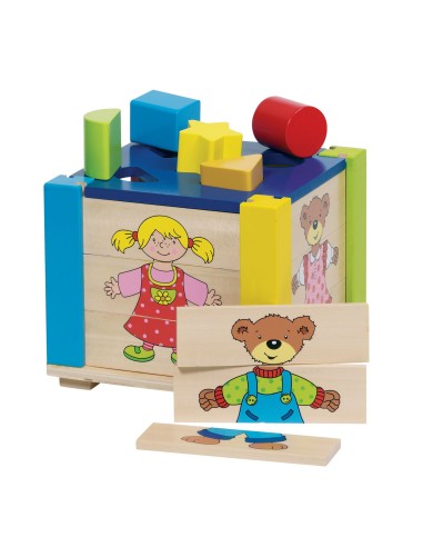 Boîte à formes avec puzzle 4 façades interchangeables – GOKI (Forme A Trier - Forme A Agencer - Boite A Forme - Pyram) | STORE PRO SHOP 