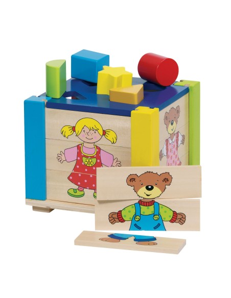 Boîte à formes avec puzzle 4 façades interchangeables – GOKI (Forme A Trier - Forme A Agencer - Boite A Forme - Pyram) | STORE PRO SHOP 