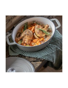Cocotte ovale - LIVOO - MEP129G - 4,5 L - Fonte émaillée - Couvercle avec picots - Tous feux - 29 x 22 cm 2