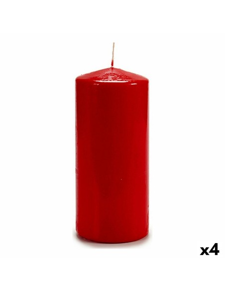 Bougie Rouge 9 x 20 x 9 cm (4 Unités)
