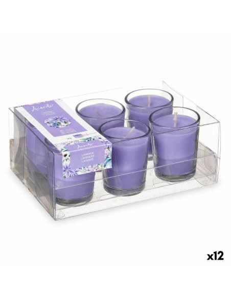 Ensemble de Bougies Parfumées 16 x 6,5 x 11 cm (12 Unités) Verre Lavande