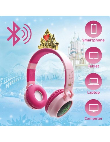 Casque Bluetooth Disney Princesses avec effets lumineux – LEXIBOOK (Casque Audio Enfant) | STORE PRO SHOP 