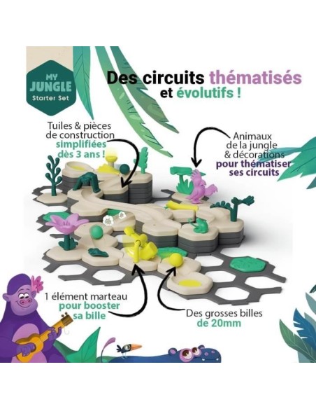 Gravitrax Junior - Starter Set My Jungle 97 pieces - Circuit de billes - Jeu de construction créatif - Ravensburger - Des 3 an – RAVENSBURGER (Circuit De Bille) | STORE PRO SHOP 