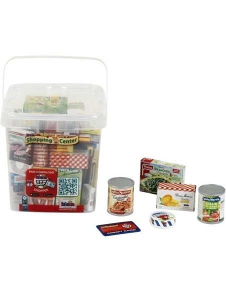 Grande boîte de rangement garnie de boîtes d'aliments factices avec des marques connues et en langue française - KLEIN - 7210 – KLEIN (Commercant - Marchande) | STORE PRO SHOP 