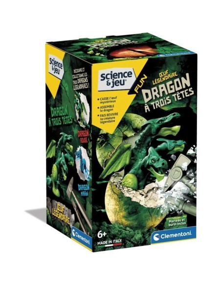 Clementoni - Sciences et Jeu - oeuf légendaire - Dragon a Trois Tetes – CLEMENTONI (Decouverte Nature - Decouverte Animaux - Decouverte Ins) | STORE PRO SHOP 