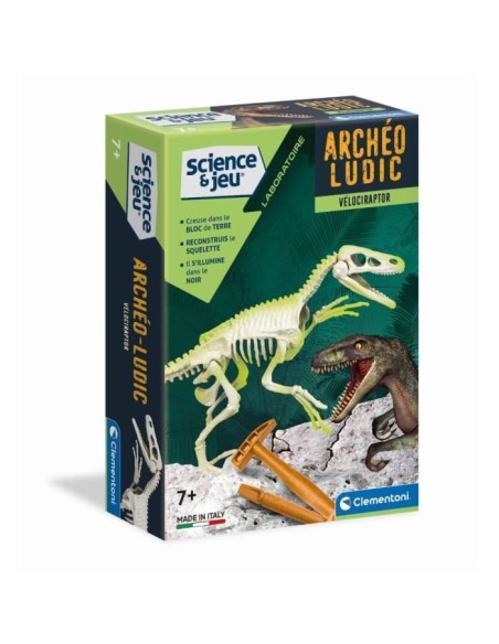 Clementoni - Science  Jeu - Archéo Ludic - Vélociraptor – CLEMENTONI (Etude Histoire - Etude Geographie - Etude Archeologie) | STORE PRO SHOP 