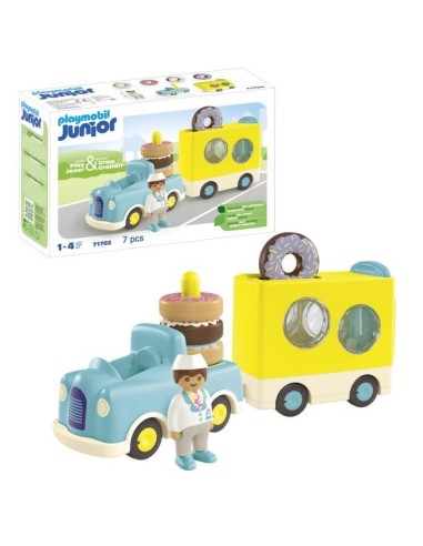 PLAYMOBIL JUNIOR - 71702 - Camion de donuts Junior – PLAYMOBIL (Figurine Miniature - Personnage Miniature) | STORE PRO SHOP 
