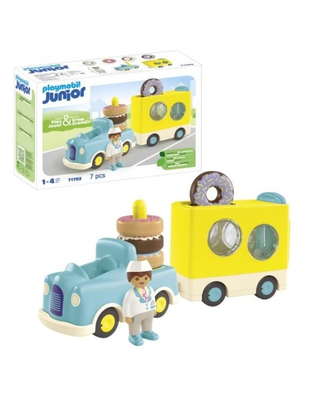 PLAYMOBIL JUNIOR - 71702 - Camion de donuts Junior – PLAYMOBIL (Figurine Miniature - Personnage Miniature) | STORE PRO SHOP 