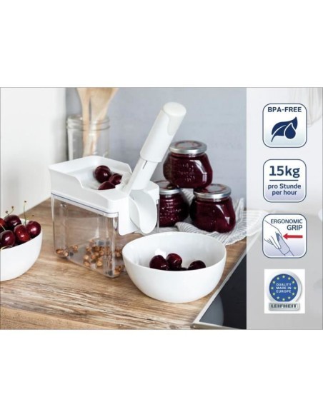 Dénoyauteur cerises - LEIFHEIT - Cherrymat - 37211 - Séparation propre - Facile - Rapide - Jusqu'a 15 kg - Blanc – LEIFHEIT (Evideur - Denoyauteur) | STORE PRO SHOP 