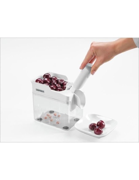 Dénoyauteur cerises - LEIFHEIT - Cherrymat - 37211 - Séparation propre - Facile - Rapide - Jusqu'a 15 kg - Blanc – LEIFHEIT (Evideur - Denoyauteur) | STORE PRO SHOP 