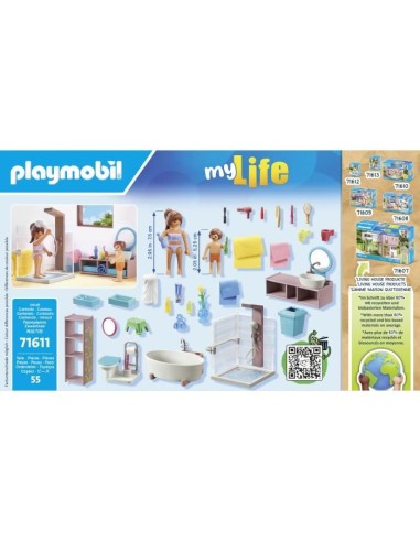 PLAYMOBIL - 71611 - Salle de bains baignoire – PLAYMOBIL (Figurine Miniature - Personnage Miniature) | STORE PRO SHOP 