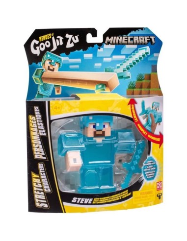 Figurine extensible - GOO JIT ZU - Minecraft Steeve - 11 cm - Texture élastique - Extensible 3x – HEROES OF GOO JIT ZU (Figurine Miniature - Personnage Miniature) | STORE PRO SHOP 