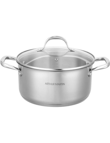 AM3549 Arthur Martin Marmite 24 cm avec couvercle  Acier Inoxydable  Tous feux dont induction – ARTHUR MARTIN (Faitout - Marmite) | STORE PRO SHOP 