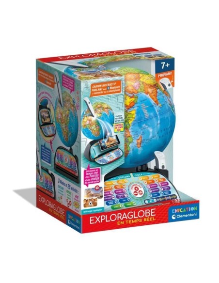 CLEMENTONI - Exploraglobe - Voyage en temps réel - 3 modes de jeu et 28 activités - Stylo Bluetooth – CLEMENTONI (Globe Terrestre) | STORE PRO SHOP 