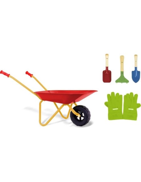 Brouette en métal - KLEIN - 7669 - Avec 3 outils et 1 paire de gants - Des 3 ans – KLEIN (Jardinage - Brouette) | STORE PRO SHOP 