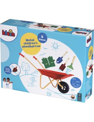 Brouette en métal - KLEIN - 7669 - Avec 3 outils et 1 paire de gants - Des 3 ans – KLEIN (Jardinage - Brouette) | STORE PRO SHOP 