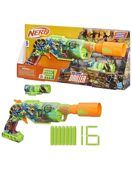 Nerf Zombie Driller, Blaster a fléchettes, cylindre rotatif, Des 8 ans – NERF (Jeu D'adresse) | STORE PRO SHOP 