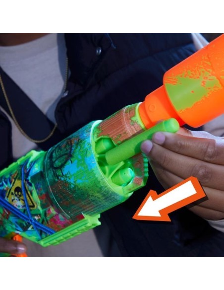 Nerf Zombie Driller, Blaster a fléchettes, cylindre rotatif, Des 8 ans – NERF (Jeu D'adresse) | STORE PRO SHOP 