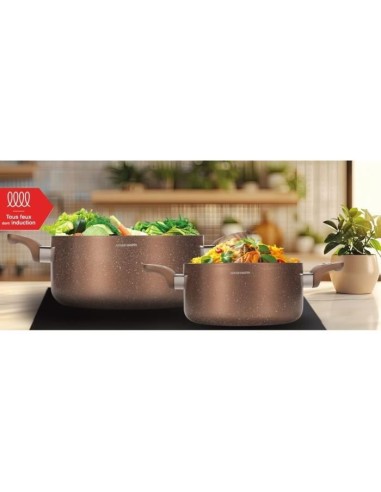 Set de marmites - ARTHUR MARTIN - AM9820 - 20-24 cm avec couvercle en verre - Aluminium - Tous feux dont induction – ARTHUR MARTIN (Faitout - Marmite) | STORE PRO SHOP 