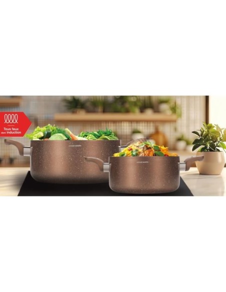 Set de marmites - ARTHUR MARTIN - AM9820 - 20-24 cm avec couvercle en verre - Aluminium - Tous feux dont induction – ARTHUR MARTIN (Faitout - Marmite) | STORE PRO SHOP 