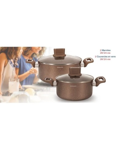 Set de marmites - ARTHUR MARTIN - AM9820 - 20-24 cm avec couvercle en verre - Aluminium - Tous feux dont induction – ARTHUR MARTIN (Faitout - Marmite) | STORE PRO SHOP 