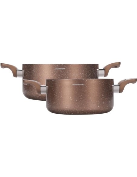 Set de marmites - ARTHUR MARTIN - AM9820 - 20-24 cm avec couvercle en verre - Aluminium - Tous feux dont induction – ARTHUR MARTIN (Faitout - Marmite) | STORE PRO SHOP 