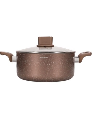 Marmite - ARTHUR MARTIN - AM5531 - 28 cm avec couvercle en verre - Aluminium - Tous feux dont induction – ARTHUR MARTIN (Faitout - Marmite) | STORE PRO SHOP 