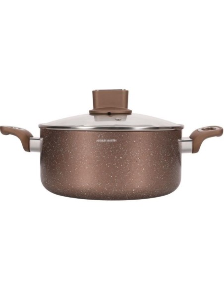 Marmite - ARTHUR MARTIN - AM5531 - 28 cm avec couvercle en verre - Aluminium - Tous feux dont induction – ARTHUR MARTIN (Faitout - Marmite) | STORE PRO SHOP 
