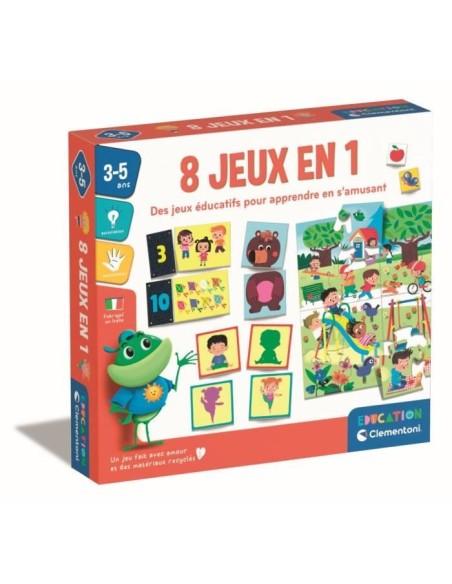 Clementoni - Coffret de 8 jeux en 1 - Jeux éducatifs formes, couleurs, nombres, quantités - Dés 3 ans – CLEMENTONI (Jeu D'apprentissage) | STORE PRO SHOP 